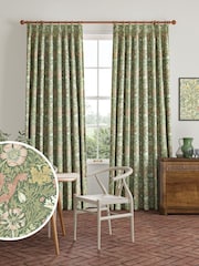 William Morris At Home Apple Green Compton Velvet Made to Measure Curtains - Image 1 of 9