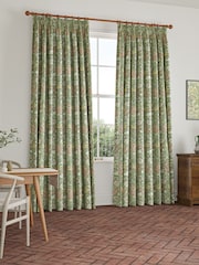 William Morris At Home Apple Green Compton Velvet Made to Measure Curtains - Image 2 of 9