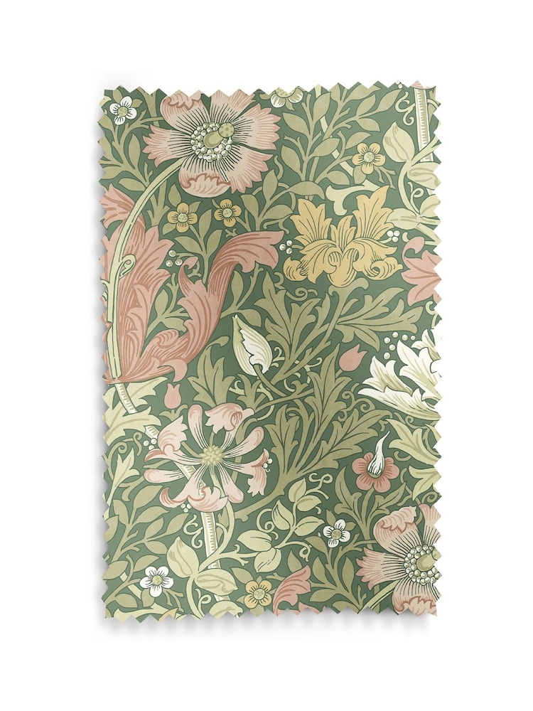 William Morris At Home Apple Green Compton Velvet Made to Measure Curtains - Image 9 of 9
