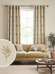 William Morris At Home Natural Fruit Embroidery Made to Measure Curtains - Image 1 of 9