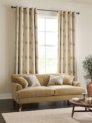 William Morris At Home Natural Fruit Embroidery Made to Measure Curtains - Image 2 of 9