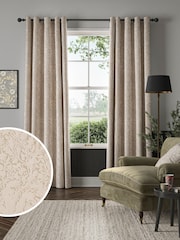 William Morris At Home Cloud Cream Compton Silhouette Velvet Made to Measure Curtains - Image 1 of 9