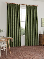 William Morris At Home Moss Green Acorn Velvet Made to Measure Curtains - Image 2 of 9