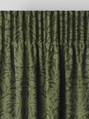 William Morris At Home Moss Green Acorn Velvet Made to Measure Curtains - Image 6 of 9