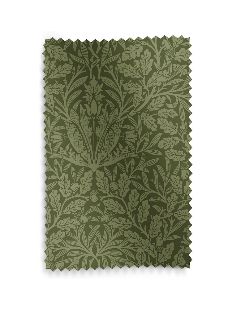 William Morris At Home Moss Green Acorn Velvet Made to Measure Curtains - Image 9 of 9