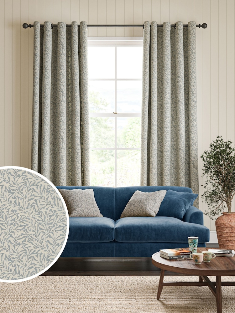 William Morris At Home Sky Blue Willow Bough Woven Made to Measure Curtains - Image 1 of 9