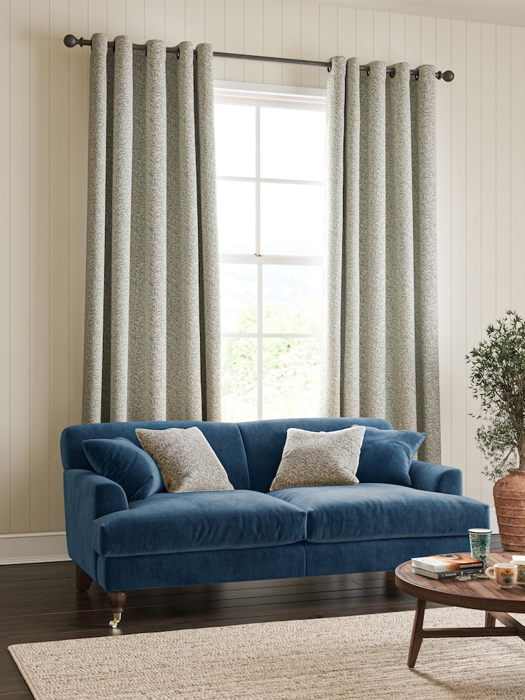 William Morris At Home Sky Blue Willow Bough Woven Made to Measure Curtains - Image 2 of 9