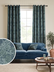 William Morris At Home Indigo Blue Foliage Made to Measure Curtains - Image 1 of 9