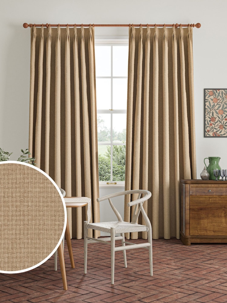 William Morris At Home Clay Natural Reed Made to Measure Curtains - Image 1 of 9
