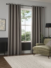 William Morris At Home Cobble Brown Reed Made to Measure Curtains - Image 2 of 9