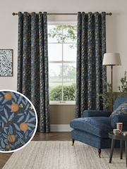 William Morris At Home Midnight Blue Fruit Velvet Made to Measure Curtains - Image 1 of 9