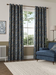 William Morris At Home Midnight Blue Fruit Velvet Made to Measure Curtains - Image 2 of 9