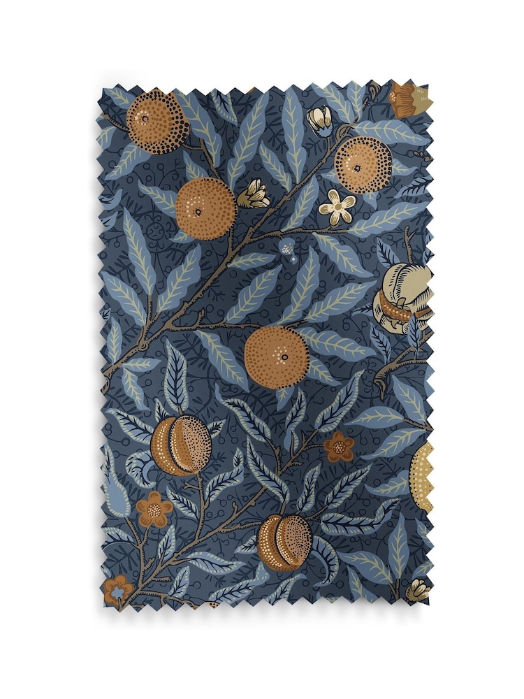 William Morris At Home Midnight Blue Fruit Velvet Made to Measure Curtains - Image 9 of 9