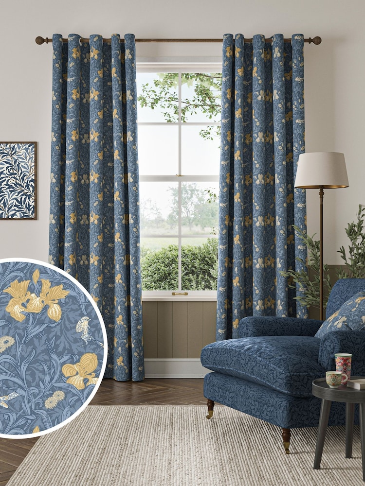 William Morris At Home River Blue Iris Made to Measure Curtains - Image 1 of 9