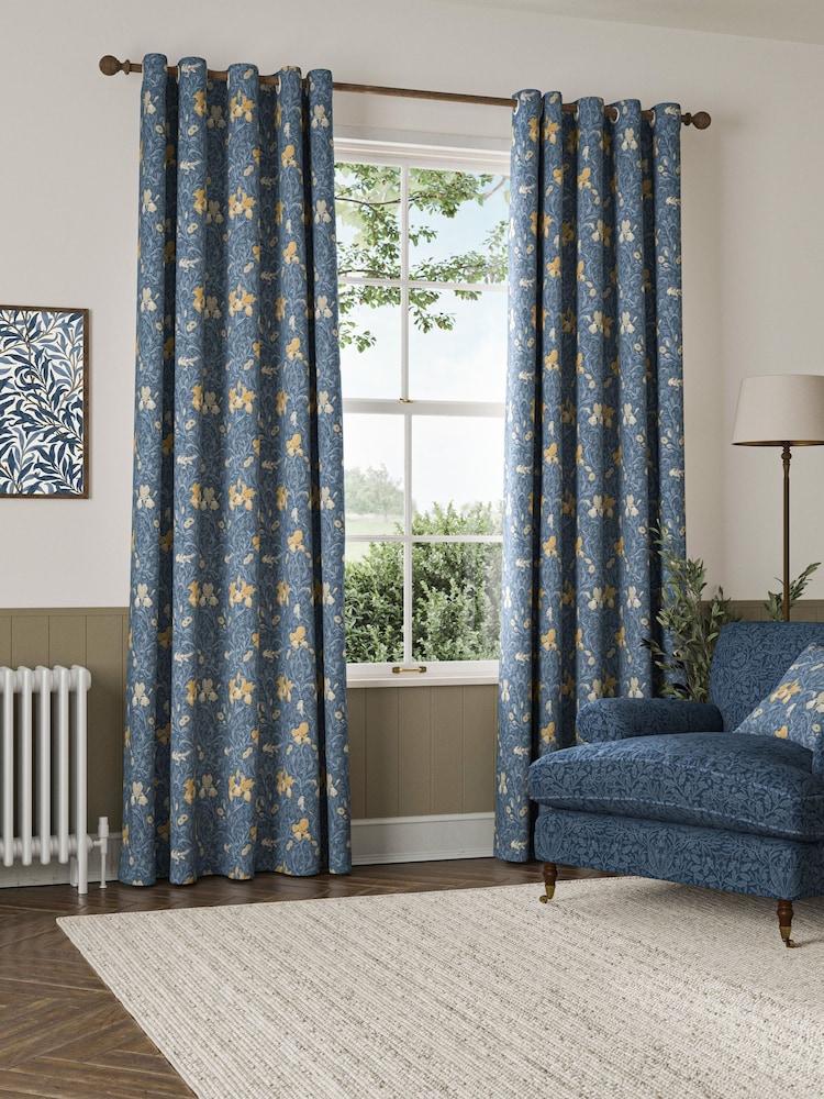William Morris At Home River Blue Iris Made to Measure Curtains - Image 2 of 9