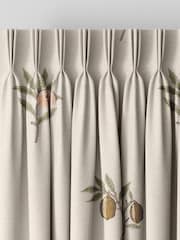 William Morris At Home Natural/Sage Green Fruit Embroidery Made to Measure Curtains - Image 5 of 9