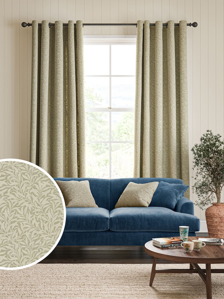 William Morris At Home Lichen Green Willow Bough Woven Made to Measure Curtains - Image 1 of 9