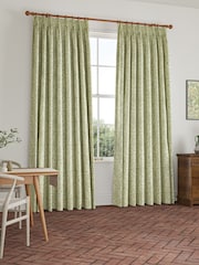 William Morris At Home Lichen Green Acorn Made to Measure Curtains - Image 2 of 9