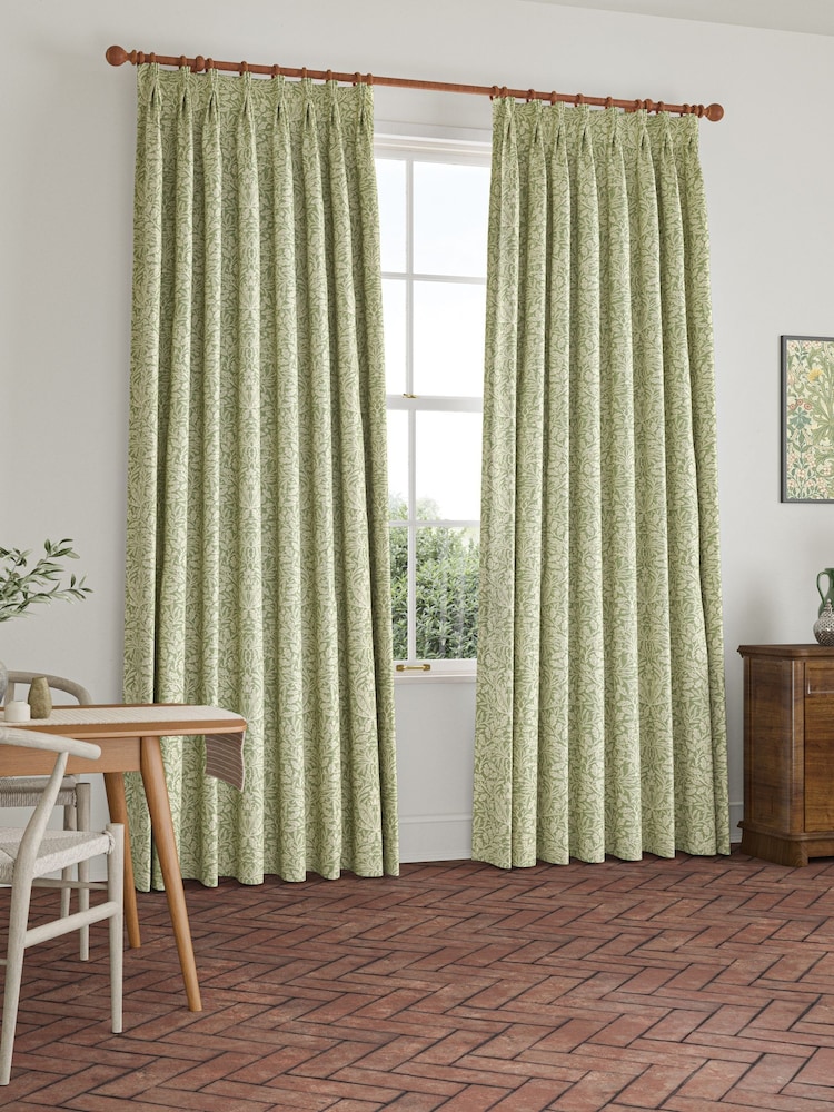 William Morris At Home Lichen Green Acorn Made to Measure Curtains - Image 2 of 9