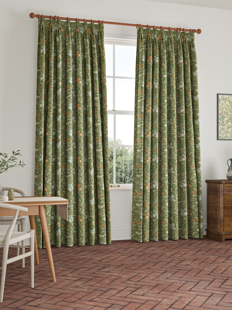 William Morris At Home Moss Green Iris Made to Measure Curtains - Image 2 of 9