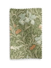 William Morris At Home Moss Green Iris Made to Measure Curtains - Image 9 of 9