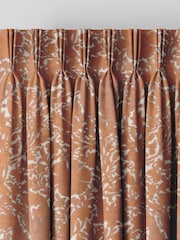 William Morris At Home Terracotta Orange Compton Silhouette Velvet Made to Measure Curtains - Image 5 of 9