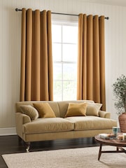 William Morris At Home Russet Brown Reed Made to Measure Curtains - Image 2 of 9