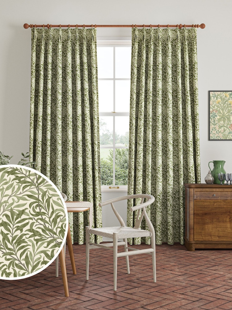 William Morris At Home Moss Green Willow Bough Made to Measure Curtains - Image 1 of 9