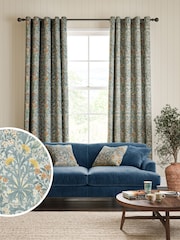 William Morris At Home Blue Woodland Weeds Made to Measure Curtains - Image 1 of 9