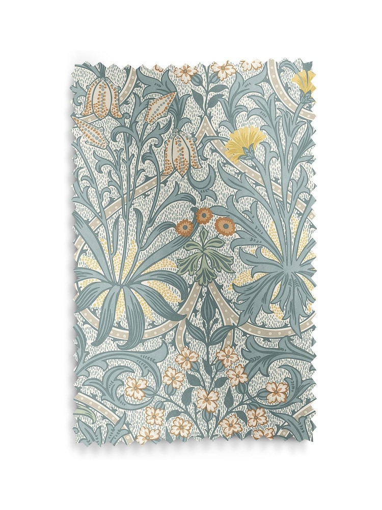 William Morris At Home Blue Woodland Weeds Made to Measure Curtains - Image 9 of 9