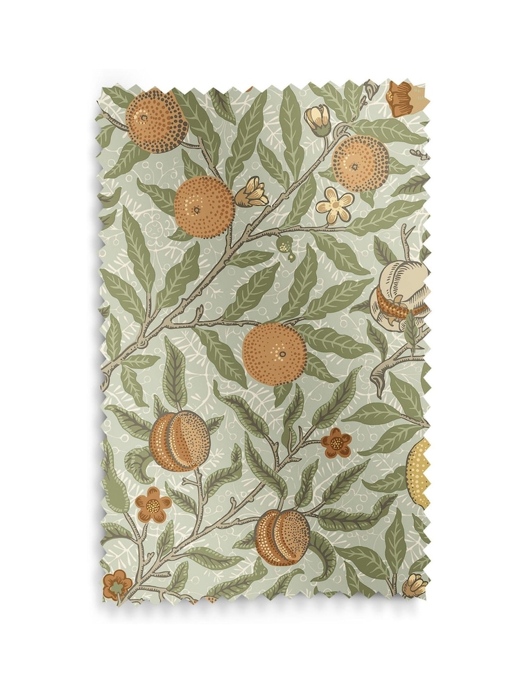 William Morris At Home Lichen Green Fruit Made to Measure Curtains - Image 9 of 9