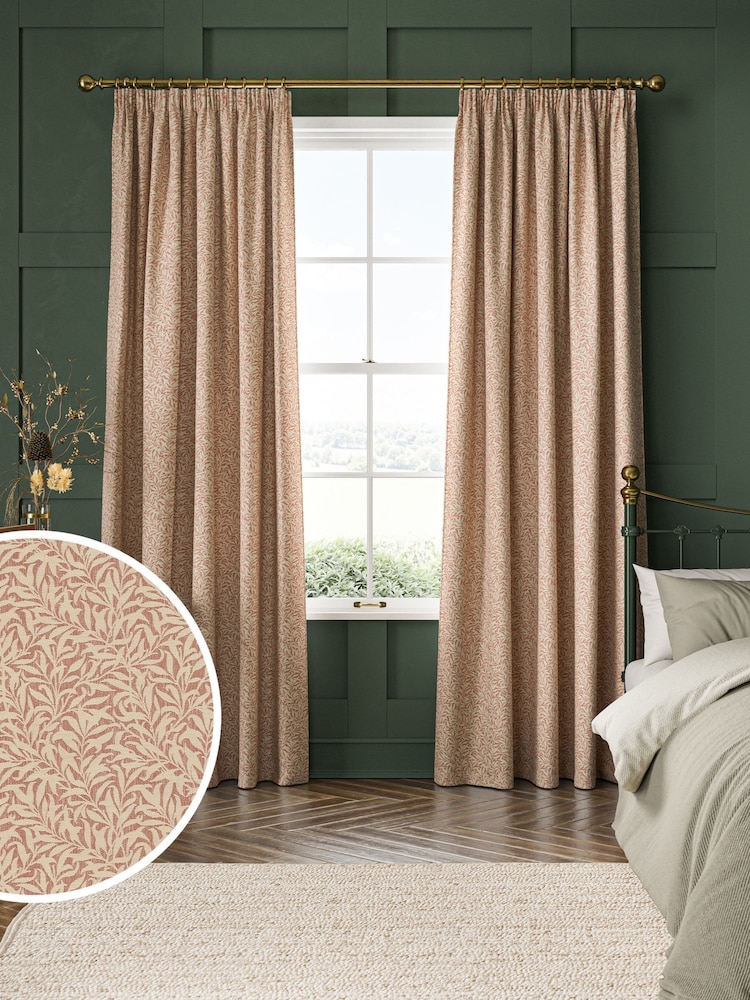 William Morris At Home Brick Orange Willow Bough Woven Made to Measure Curtains - Image 1 of 9