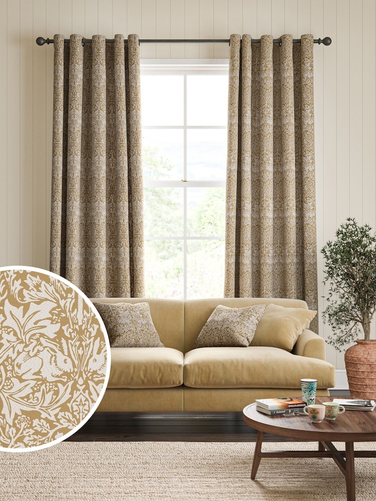 William Morris At Home Honey Orange Brother Rabbit Woven Made to Measure Curtains - Image 1 of 9