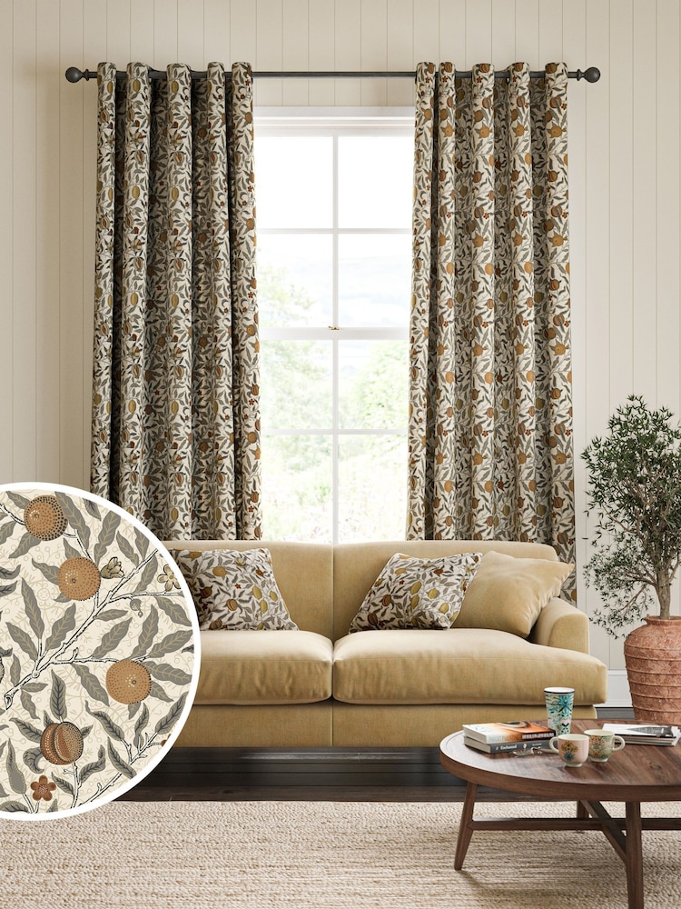 William Morris At Home Natural Fruit Made to Measure Curtains - Image 1 of 9