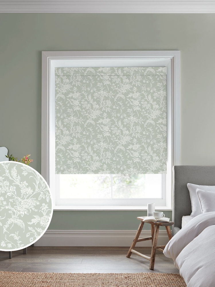 Laura Ashley Sage Green Lloyd Made to Measure Roller Blind - Image 1 of 6
