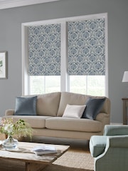 Laura Ashley Seaspray Blue Peacock Damask Made to Measure Roller Blind - Image 2 of 6