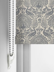 Laura Ashley Steel Grey Peacock Damask Made to Measure Roller Blind - Image 3 of 6