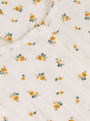 Reiss Ivory Print Eleanora Cotton Seersucker Floral Print Romper - Image 4 of 4