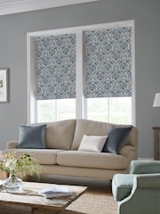 Laura Ashley Seaspray Blue Peacock Damask Made to Measure Roman Blind - Image 2 of 6