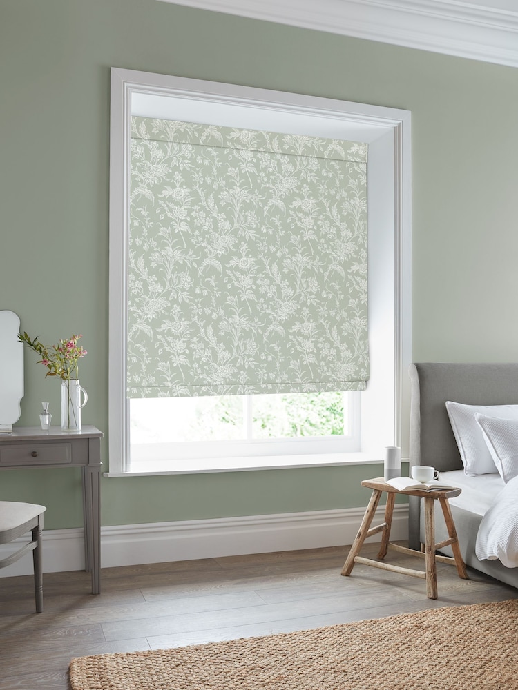 Laura Ashley Sage Green Lloyd Made to Measure Roman Blind - Image 2 of 6