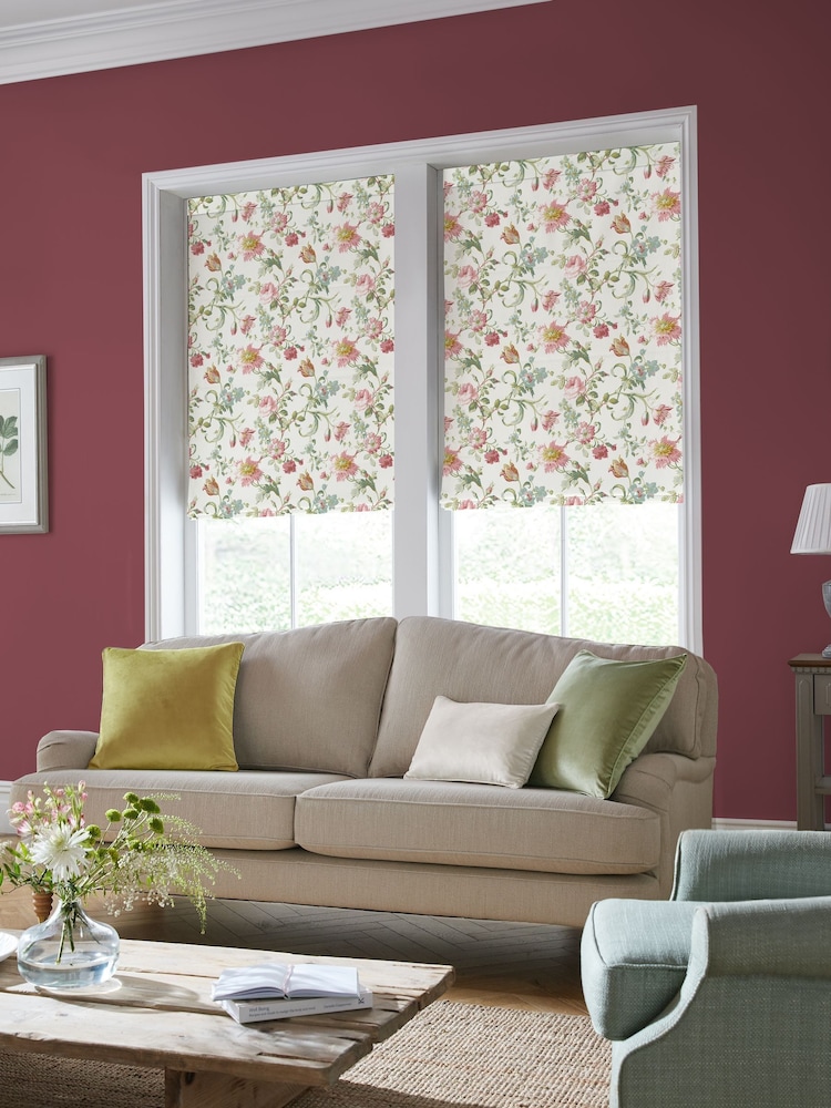 Laura Ashley Cream/Red Rosalind Made to Measure Roman Blind - Image 2 of 6