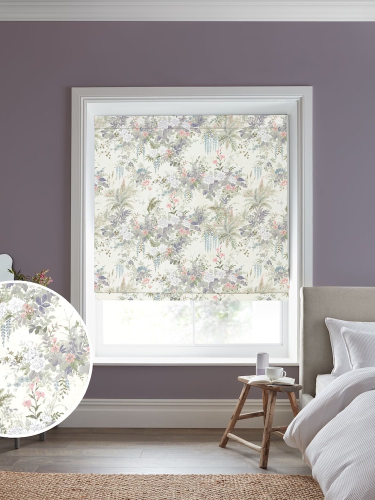 Laura Ashley Purple Linlithgow Made to Measure Roman Blind - Image 1 of 6