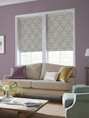 Laura Ashley Steel Grey Peacock Damask Made to Measure Roman Blind - Image 2 of 6