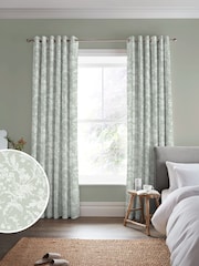 Laura Ashley Sage Green Lloyd Made to Measure Curtains - Image 1 of 9
