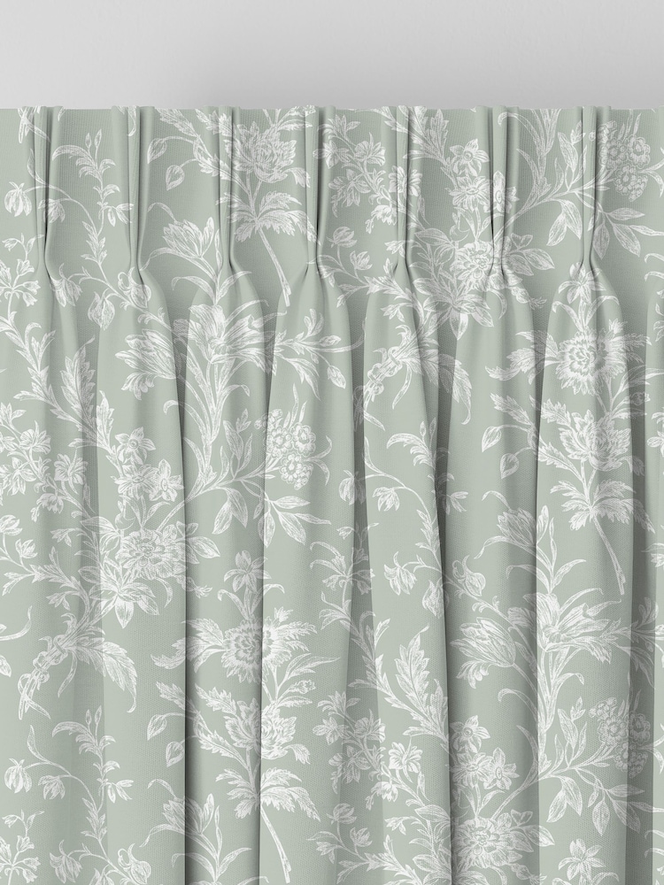 Laura Ashley Sage Green Lloyd Made to Measure Curtains - Image 3 of 9