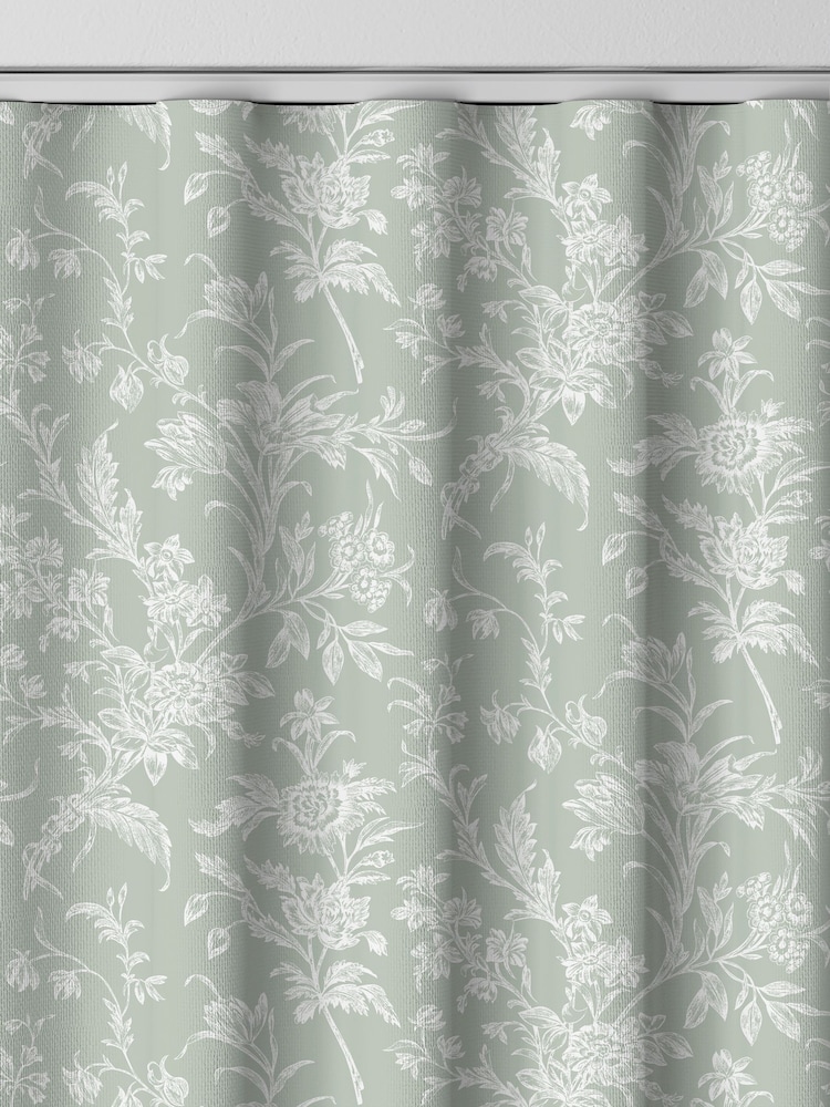 Laura Ashley Sage Green Lloyd Made to Measure Curtains - Image 8 of 9