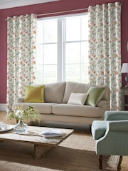 Laura Ashley Cream/Red Rosalind Made to Measure Curtains - Image 2 of 9