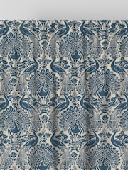 Laura Ashley Seaspray Blue Peacock Damask Made to Measure Curtains - Image 3 of 9