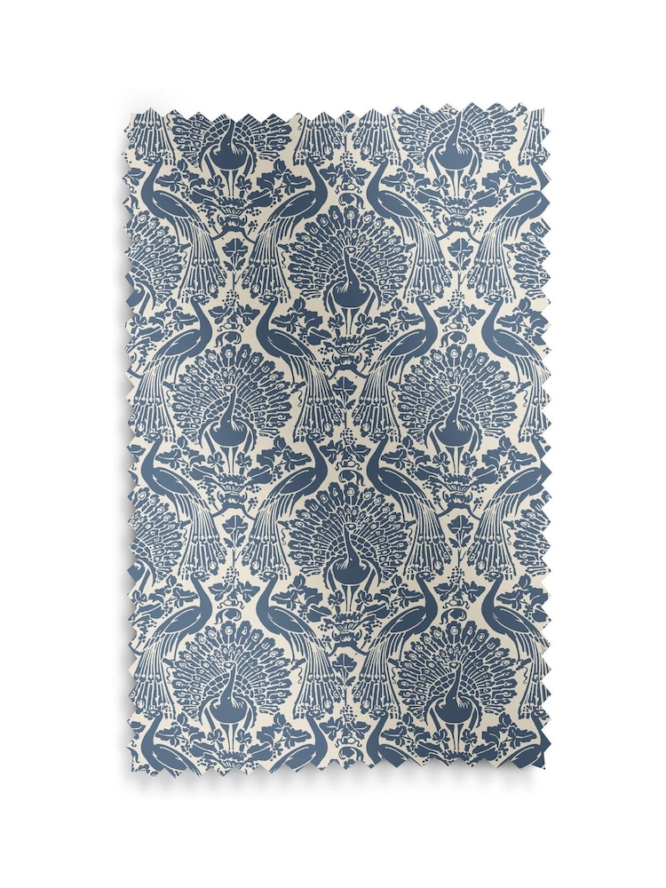 Laura Ashley Seaspray Blue Peacock Damask Made to Measure Curtains - Image 9 of 9