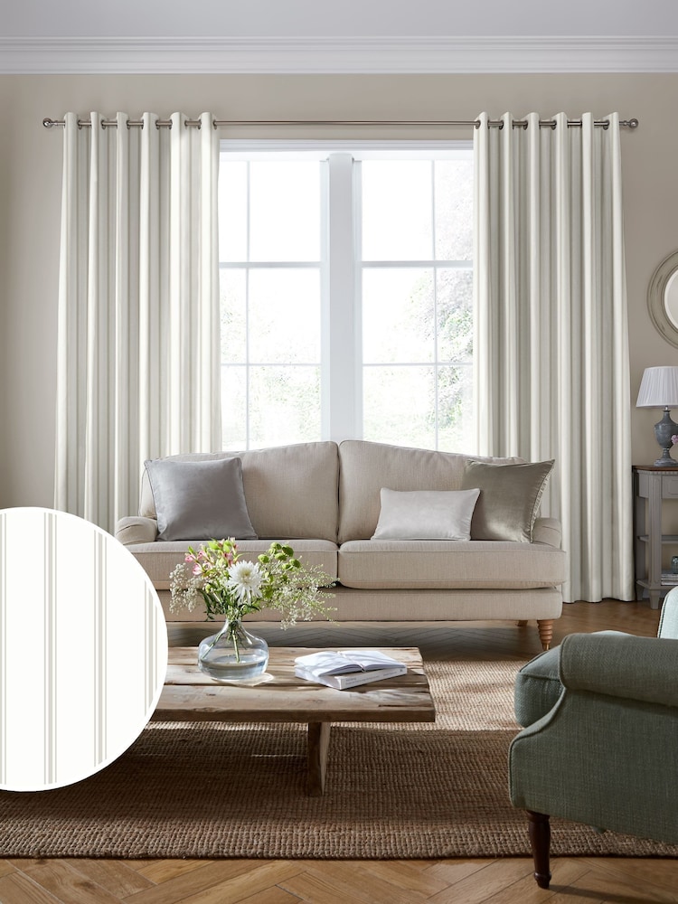 Laura Ashley Natural Farnworth Made to Measure Curtains - Image 1 of 9